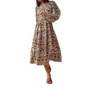 NEW OMIKA emery maxi dress in brown
